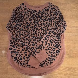Maurices Brown and Black Leopard Print Sweater